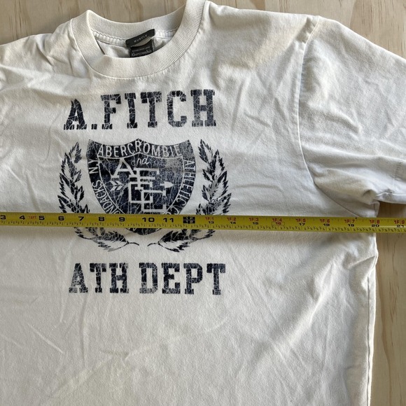 Y2K Abercrombie & Fitch Shirt Mens Large White A. Fitch Ath Dept Muscle Tee - Picture 5 of 7